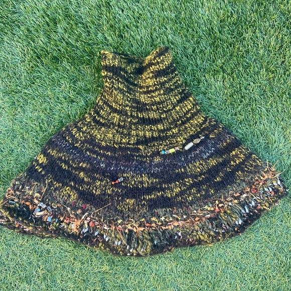 Hand Knit Embellished Poncho - Picture 1 of 2